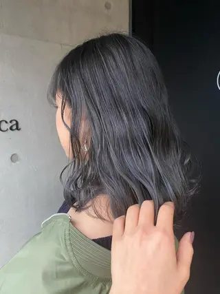 セミロング カラー マンツーマン 美容師💚コウブチのヘアスタイル
