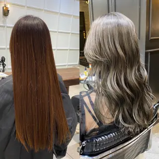 セミロング カラー 透明感カラー🌿 グレージュ🐺陽介のヘアスタイル