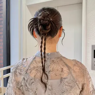ロング ヘアアレンジ まろやか艶ベージュ 🧸🪞Honoのヘアスタイル