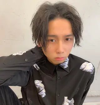 ミディアム カラー パーマ ヘアアレンジ メンズ 野木 良平のヘアスタイル