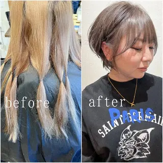 ショート カラー カラーパティシエ facce🌼ikoのヘアスタイル