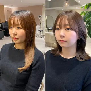 ミディアム カラー 透明感カラー🌿 グレージュ🐺陽介のヘアスタイル