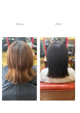 ミディアム カラー 米倉 麻衣のヘアスタイル
