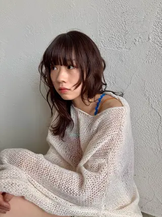 ロング ボブ/カシスカラー/ 村田茉優のヘアスタイル