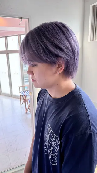 ショート カラー メンズ レイン🌏🍀 透明感/ハイトーンのヘアスタイル