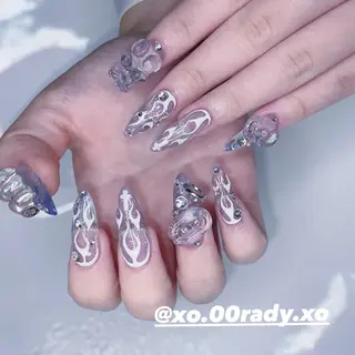 セミロング カラー パーマ メンズ キッズ ネイル マツエク・マツパ アイブロウ ⛓Miyu ⛓のネイルデザイン