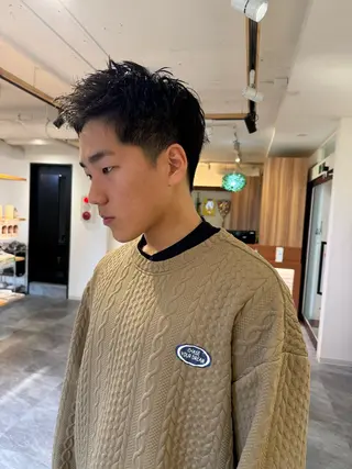 ショート メンズ フジイイブキ 髪質改善カラーのヘアスタイル