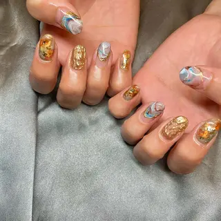 ミディアム カラー パーマ ヘアアレンジ メンズ キッズ ネイル マツエク・マツパ アイブロウ el. by Aoのネイルデザイン