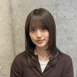 セミロング カラー 遠藤惟斗/渋谷/ 透明感カラーのヘアスタイル