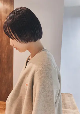ミディアム カラー ヘアアレンジ ボブパーマコテ巻き風 パーマNo1深江秀平のヘアスタイル