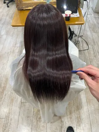 ロング カラー パーマ 美髪縮毛矯正/ 極髪質改善/ヨウスケのヘアスタイル