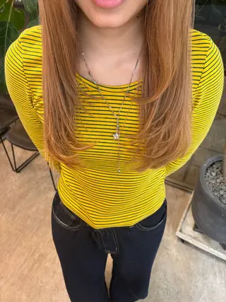 ロング カラー カットモデル unaのヘアスタイル