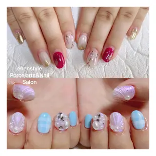 ミディアム ネイル 🐾enen style 🐾のネイルデザイン