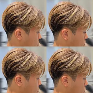 ショート カラー メンズ ブリ—チ🌈カラ— 🌀パ—マ🌿ちえのヘアスタイル
