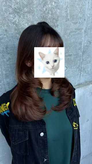 ロング ♡⃛₊暗髪艶カラー /レイヤー♡⃛にこのヘアスタイル