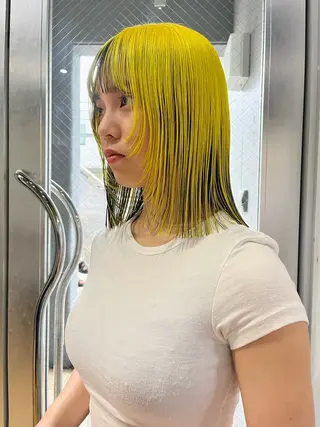 ミディアム ハイトーンNo.1✨ パーマ✨イマイタツヤのヘアスタイル