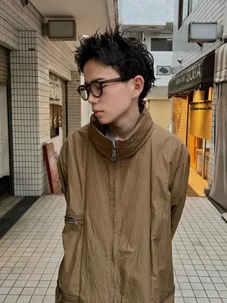 ショート カラー パーマ メンズ スパイキーショート/ メンズヘア/hugeのヘアスタイル