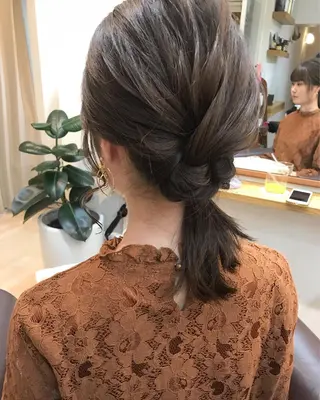 ミディアム カラー ヘアアレンジ クニモトハルナ ボブ/柔らかカラーのヘアスタイル