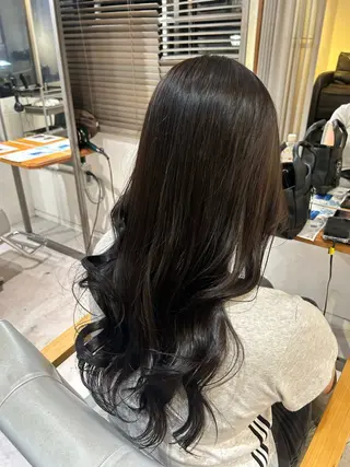 ロング カラー 栄/海外風カラー/ ナチュラル縮毛のヘアスタイル