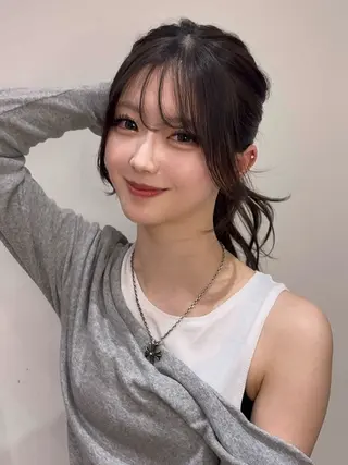 ロング ハッシュカット🖤✨ 顔周り/韓国ヘアのヘアスタイル