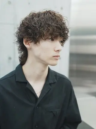 ミディアム パーマ ヘアアレンジ メンズ fifth_Oita 安藤海哉のヘアスタイル