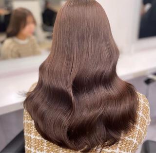 ロング 赤みなしベージュ🤎 韓国レイヤー🤎横浜のヘアスタイル