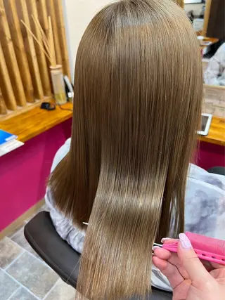 ロング カラー ヘアカラー&縮毛矯正 STAR☆RIVERのヘアスタイル