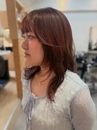 セミロング カラー cana 札幌レイヤースタイルのヘアスタイル