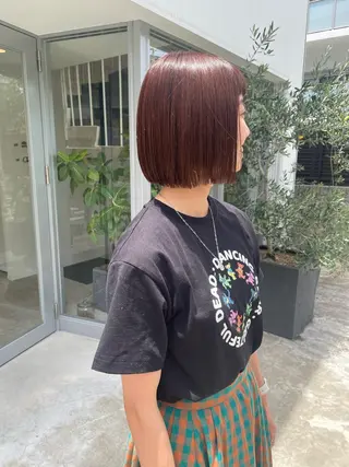 ショート カラー クニモトハルナ ボブ/柔らかカラーのヘアスタイル