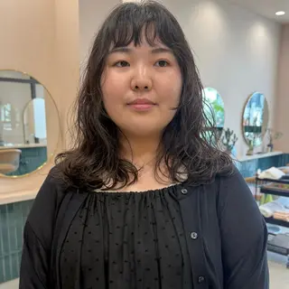 セミロング 艶ブリーチカラー✨ ボブレイヤーSakiのヘアスタイル