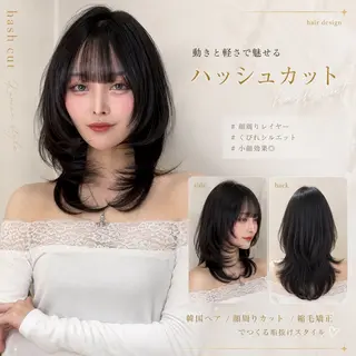 セミロング 仙台Ｉ韓国レイヤー Ｉ髪質改善Ｉ伊藤拓海のヘアスタイル
