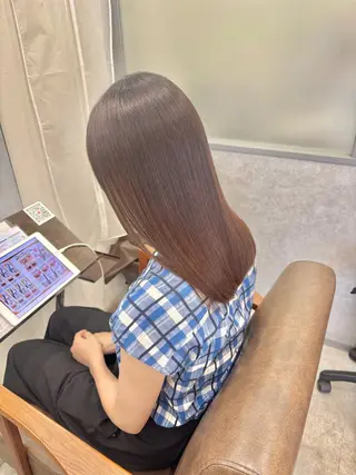 ミディアム 久保田康雅 辻堂 髪質改善×縮毛矯正のヘアスタイル