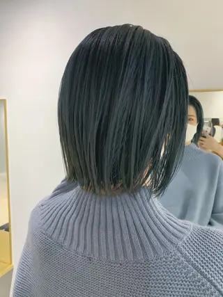 カラー ボブパーマコテ巻き風 パーマNo1深江秀平のヘアスタイル
