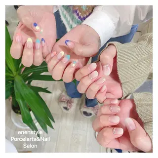 ミディアム ネイル 🐾enen style 🐾のネイルデザイン