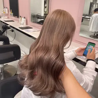 ロング カラー ヘアアレンジ ピンク・ベージュ🩰 カラー🫧とらのヘアスタイル