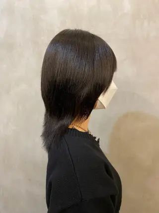 ミディアム パーマ 小顔カット 🌿リョウカのヘアスタイル