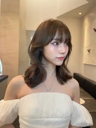 ミディアム 韓国✖️網紅🖤 パーマYURIYAのヘアスタイル