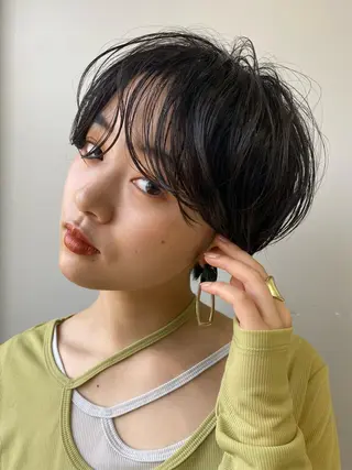 ショート カラー パーマ 渋谷  中性ヘア あかりのヘアスタイル