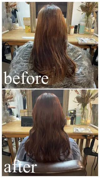 ミディアム カラー 英語ok sohee ソヒ 305号室のヘアスタイル
