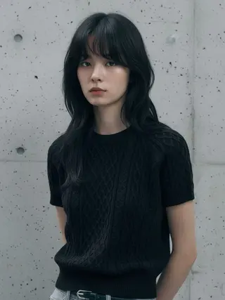 ロング カラー ウルフカット 811 大阪梅田 ウルフのヘアスタイル