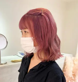 ミディアム カラー 🎀ピンクベージュ/ 梅田/茶屋町🎀のヘアスタイル