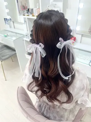 ロング ヘアアレンジ ヘアセットサロン /上坪愛美のヘアスタイル
