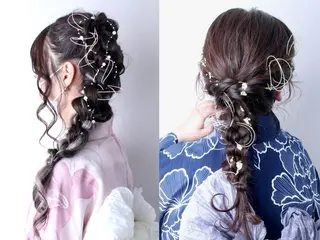 ロング カラー パーマ ヘアアレンジ アイブロウ 推し活専用 【派手髪】飯野ゆかりのヘアスタイル