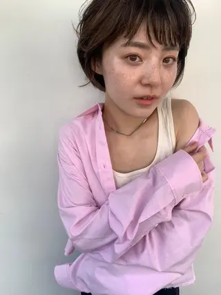 ショート パーマ カラー ネイル CEINE PATHのヘアスタイル