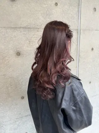 ロング カラー ヘアアレンジ ヘアセット/レイヤー 赤み消し/はるかのヘアスタイル