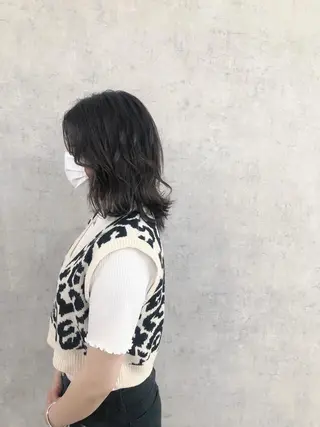 ミディアム カラー パーマ ヘアアレンジ メンズ キッズ ネイル マツエク・マツパ エビスザキレン/メン ズ/心斎橋🌳のヘアスタイル