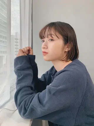 ミディアム カラー パーマ ボブパーマコテ巻き風 パーマNo1深江秀平のヘアスタイル