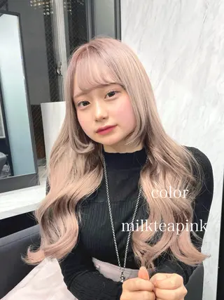 ロング カラー エクステ🩵ブリーチ 韓国ヘア🩵KAEのヘアスタイル
