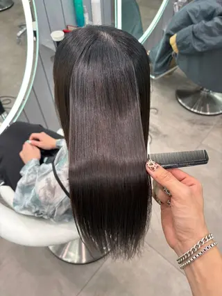 ロング ヘアアレンジ 大宮縮毛矯正🩵 レイヤー 佐藤和のヘアスタイル