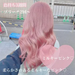 ロング カラー ヘアアレンジ メンズ キッズ マツエク・マツパ ブリーチの髪様 MASATOのヘアスタイル